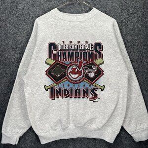 Vtg 1995 World Series Cleveland Indians Champions MLB Sweatshirt shirt tee